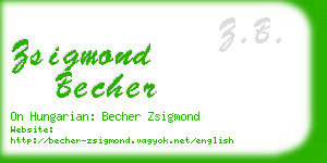 zsigmond becher business card